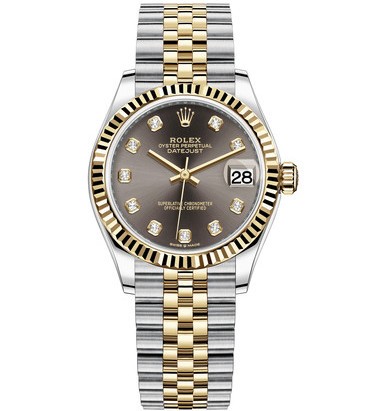Rolex Lady-Datejust Swiss Watch 278273-0022 Dark Gray Dial (High End)